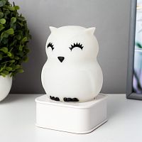 Настольный светильник "Совушка" 4хAА USB Белый картинка 